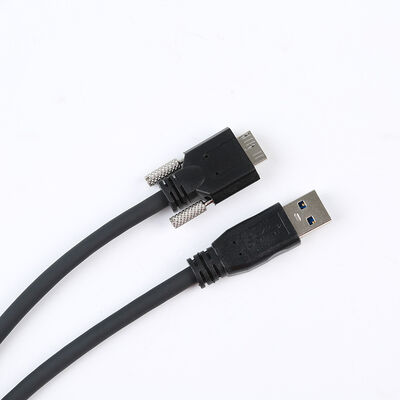 Cable de alta flexibilidad para visión industrial USB 3.0 para cadena portacables – Tipo A a Micro-B con bloqueo de tornillo