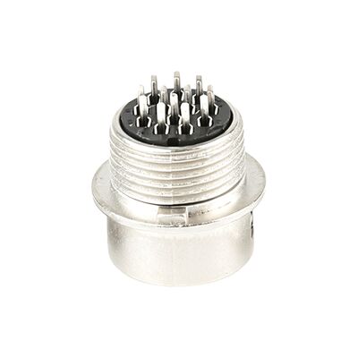 Receptáculo tipo miniatura compatible de la soldadura del conector circular de 12 pines HR10A-10R-12PB